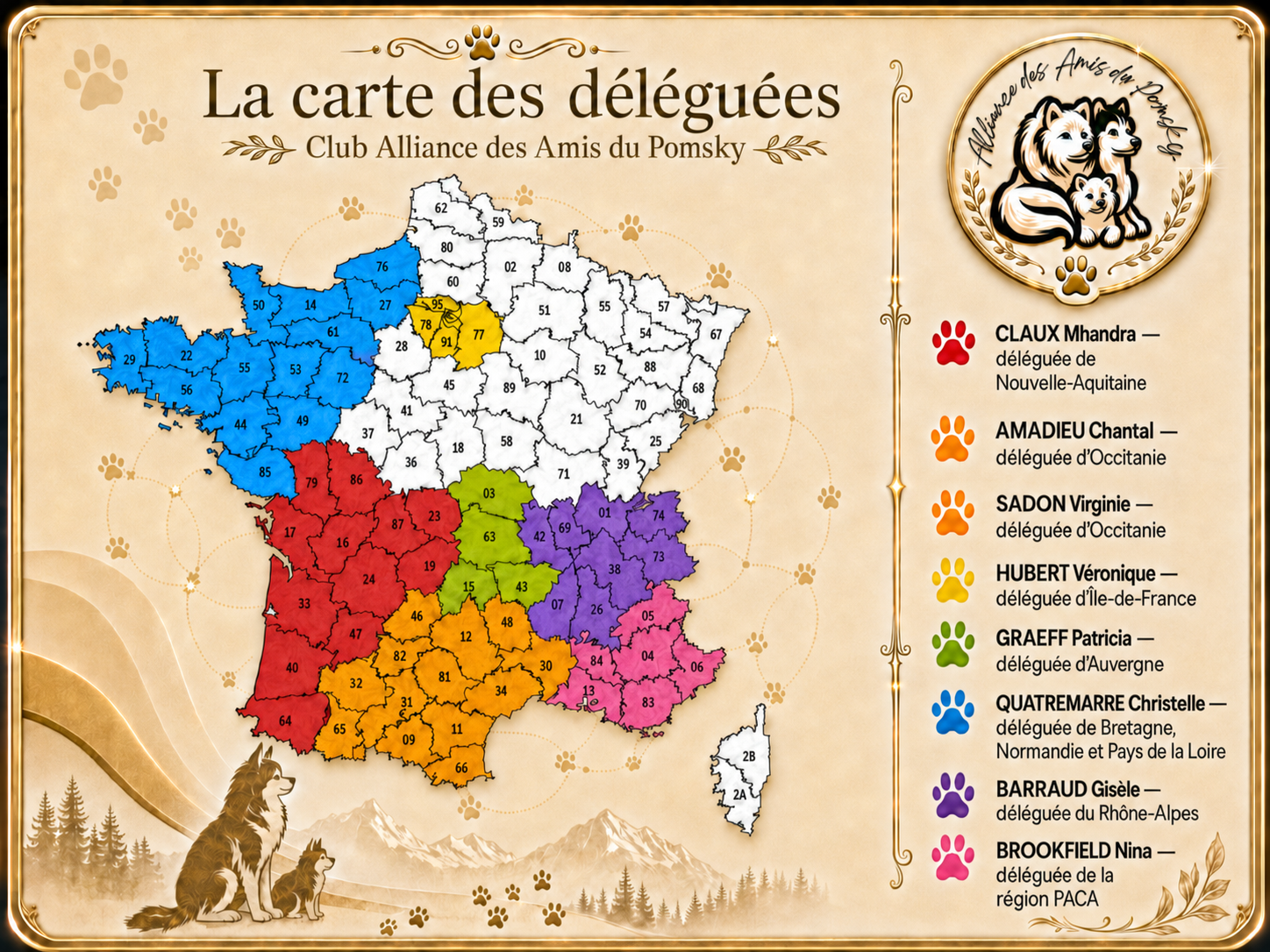 Carte des délégués régionaux AAP